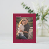 シンプルCranberry Red BUDGET結婚の写真招待状 (スタンド正面)