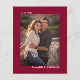 シンプルCranberry Red BUDGET結婚の写真招待状