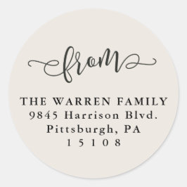 シンプルcream保存日付差出人住所 ラウンドシール