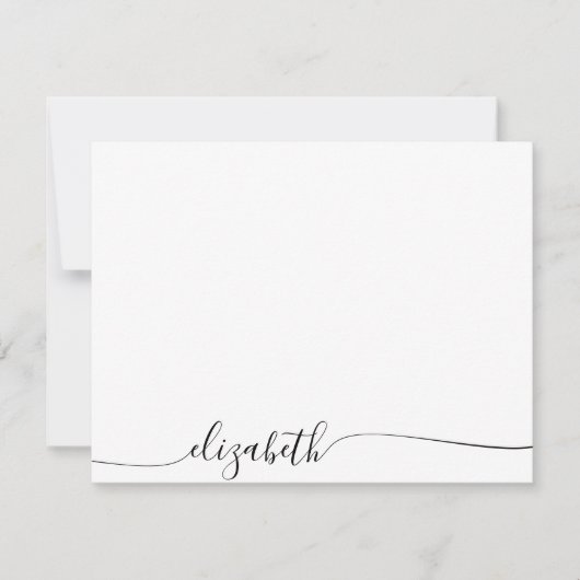 シンプルCursiveスクリプトパーソナライズされた名 ノートカード (正面)