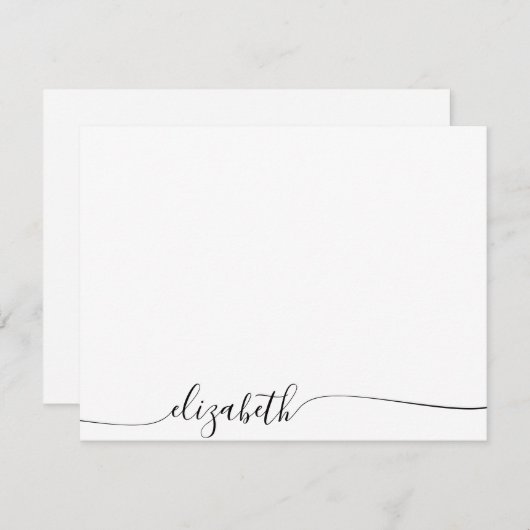 シンプルCursiveスクリプトパーソナライズされた名 ノートカード (正面/裏面)