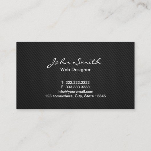 シンプルDark Monogram Web Design名刺 名刺 (裏面)