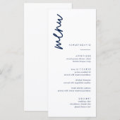 シンプルDark Navy Blueのメ結婚ニュー・カード メニュー (正面/裏面)