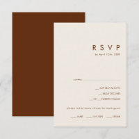 シンプルDesert Dark Cinnamon Menu Choice RSVPカード