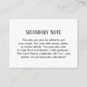 シンプルDIYカスタムウェディングブラック&ホワイト エンクロージャーカード (裏面)