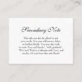 シンプルDIYカスタムウェディングブラック&ホワイト エンクロージャーカード (裏面)