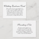 シンプルDIYカスタムウェディングブラック&ホワイト エンクロージャーカード (正面/裏面)