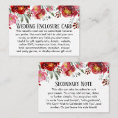 シンプルDIYカスタムウェディングレッド&ピンクの花 エンクロージャーカード (正面/裏面)