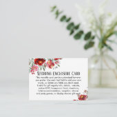 シンプルDIYカスタムウェディングレッド&ピンクの花 エンクロージャーカード (スタンド正面)