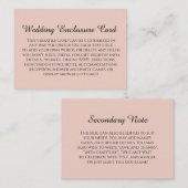 シンプルDIYカスタムウェディング赤面ピンク エンクロージャーカード (正面/裏面)