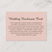 シンプルDIYカスタムウェディング赤面ピンク エンクロージャーカード (正面)