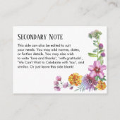 シンプルDIYカスタムウエディングウォーターカラーワイルドフラワー エンクロージャーカード (裏面)