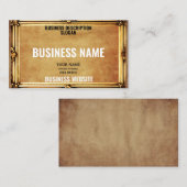 シンプルDIYヴィンテージカスタム金ゴールド素朴フレームデザイン 名刺 (正面/裏面)