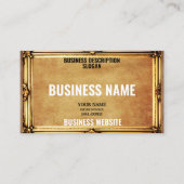 シンプルDIYヴィンテージカスタム金ゴールド素朴フレームデザイン 名刺 (正面)