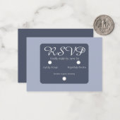シンプルDusty BlueとLight Blue RSVP結婚の ノートカード (正面/裏面インサイチュ)