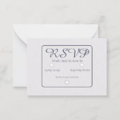 シンプルDusty BlueとLight Gray RSVP結婚の ノートカード (正面)
