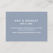 シンプルDusty Blueの結婚宿泊 エンクロージャーカード (裏面)