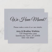 シンプルDusty Blue住所の変更を移動 エンクロージャーカード (正面/裏面)