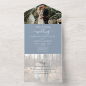 シンプルDusty Blue 2写真RSVP結婚's オールインワン招待状 (内側)