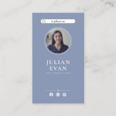 シンプルDusty Blue Photo Healthcare Consultant 名刺 (正面)