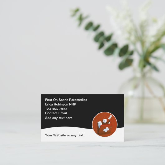 シンプルEMS救急医療隊員メディカル名刺 名刺 (スタンド正面)