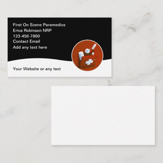 シンプルEMS救急医療隊員メディカル名刺 名刺 (正面/裏面)