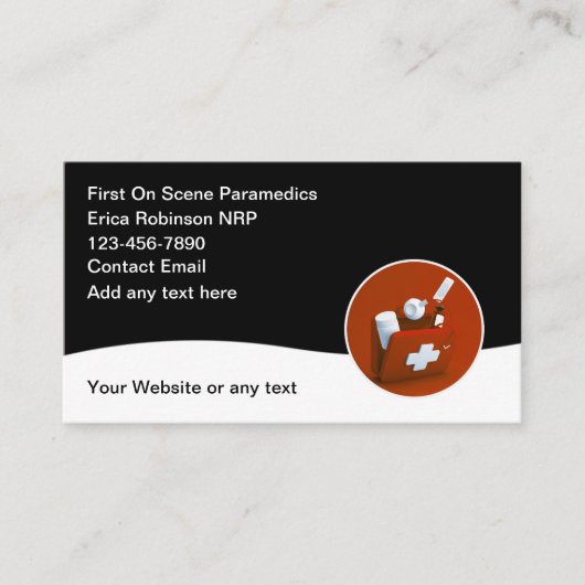 シンプルEMS救急医療隊員メディカル名刺 名刺 (正面)
