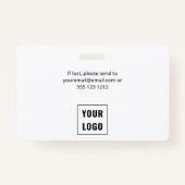 シンプルEssential Medical Photo ID バッジ (裏面)