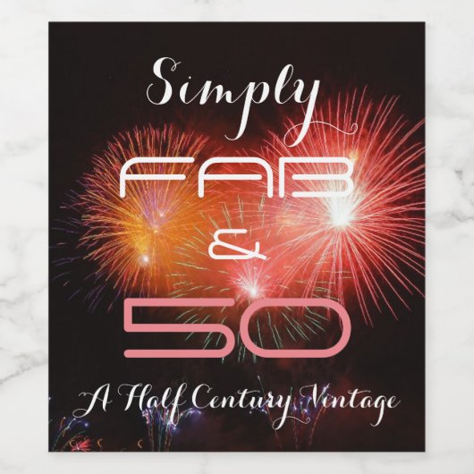 シンプルFab & 50 - ワインラベル (シングルラベル)