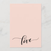 シンプルFared Scriptの情報結婚赤面ピンク エンクロージャーカード (裏面)