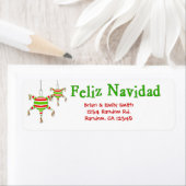 シンプルFeliz Navidad pinata戻りラベル ラベル (インサイチュ)