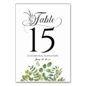 シンプルFolids Wedding Reception テーブルナンバー (裏面)