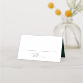 シンプルForest Green結婚 Scriptの プレイスカード (正面)
