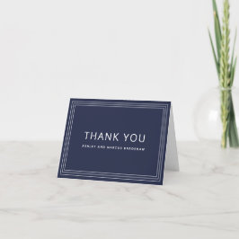 シンプルFrame Navy Blue結婚's Thank You サンキューカード