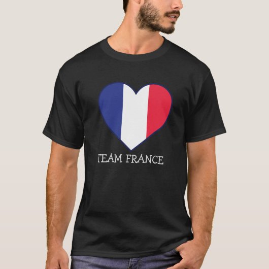 シンプルFRANCEフモダンァン応援フラグのチーム名 Tシャツ (正面)