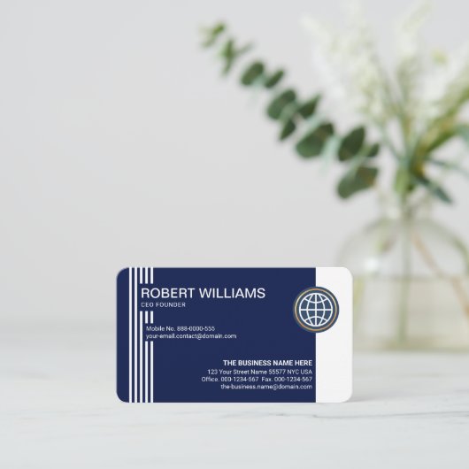 シンプルFuturistic Lines CEO創設者 名刺 (スタンド正面)