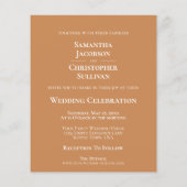 シンプルGolden Tan BUDGET結婚のフォト招待状 (裏面)