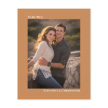 シンプルGolden Tan BUDGET結婚のフォト招待状