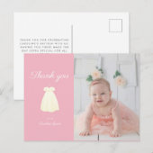 シンプルGown Baptism Photo Thank Youポストカード ポストカード (正面/裏面)