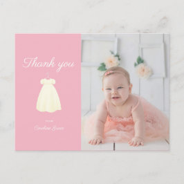シンプルGown Baptism Photo Thank Youポストカード ポストカード