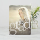 シンプルGRADオーバーレイ写真卒業招待状 案内状 (スタンド正面)