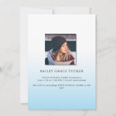 シンプルGRADライトブルーオーバーレイ任意の年の卒業 案内状 (裏面)