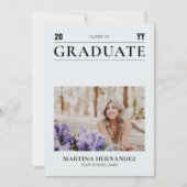 シンプルGray卒業写真の発表 案内状 (正面)