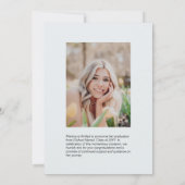 シンプルGray卒業写真の発表 案内状 (裏面)