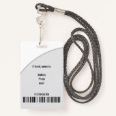 シンプルGray Gray CircleフォトロゴバーコードIDコード バッジ (裏面ランヤード)