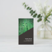 シンプルGRAY GREEN回路基板コンピュータの修復 名刺 (スタンド正面)