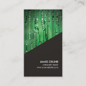 シンプルGRAY GREEN回路基板コンピュータの修復 名刺 (正面)