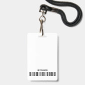 シンプルGray GreyロゴバーコードID写真部門 バッジ (裏面(ネックストラップ付))