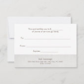 シンプルGray Linen (image)ギフト券 (裏面)