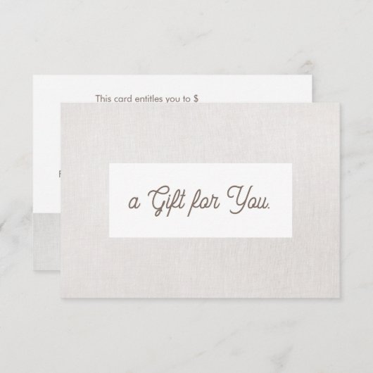 シンプルGray Linen (image)ギフト券 (正面/裏面)